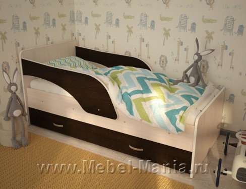 Детская кровать Максимка с ящиком, Венге