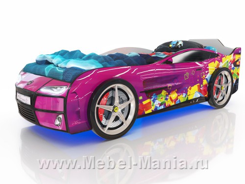 Детская кровать-машина Kiddy violet
