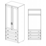 Стрекоза Шкаф 2 двери, 3 ящика, 938х610х2240 мм