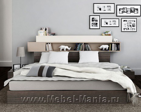 Кровать со спинкой и полками 160x200 HiFi by VOX