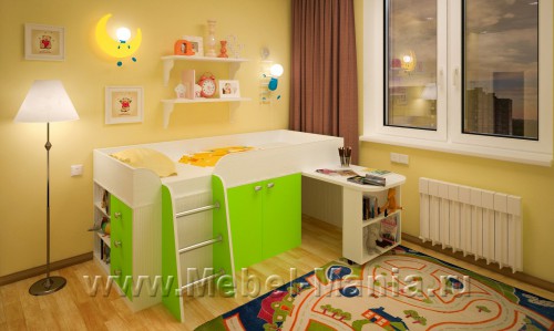 Кровать-чердак Малыш К01 4KidsMebel