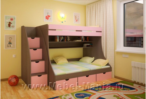 Двухъярусная кровать 4Kids K10 +лестница-комод